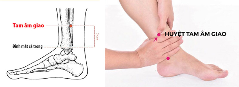 Đau bụng bấm huyệt nào - Tam Âm Giao