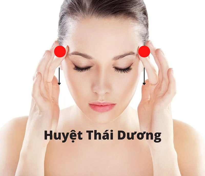 Bấm huyệt kích thích mọc tóc, trị rụng tóc Thái Dương