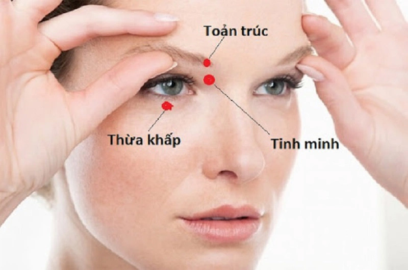 Cách bấm huyệt chữa thâm quầng mắt Thừa Khấp
